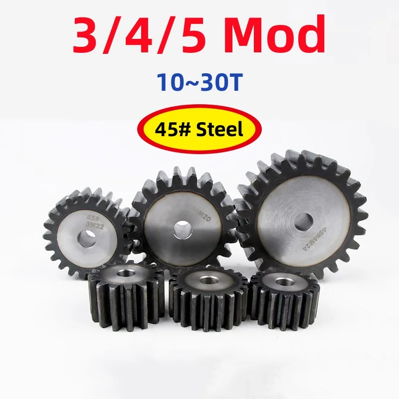 3/4/5 Mod Spur Gear 10~30 Teeth 45# Steel High Frequency Hardening Industrial Drive Motor Metal Gear Transmission Parts
3/4/5 Mod Spur Gear 10~30 Teeth 45# Steel High Frequency Hardening Industrial Drive Motor Metal Gear Transmission Parts