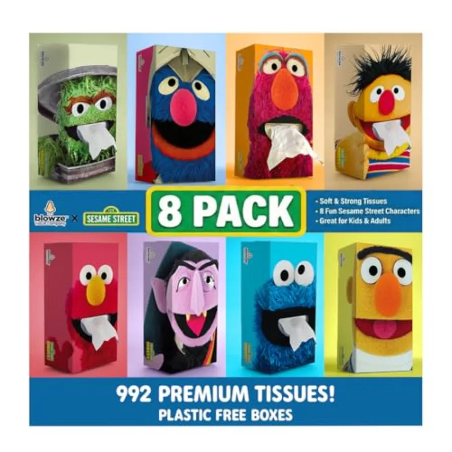 SESAME STREET SNEEZE Facial Tissues - Premium Fun Design Tissues for - Ideal Get Well Gift - Gentle and Absorbent Relief for Sn
SESAME STREET SNEEZE Facial Tissues - Premium Fun Design Tissues for - Ideal Get Well Gift - Gentle and Absorbent Relief for Sn