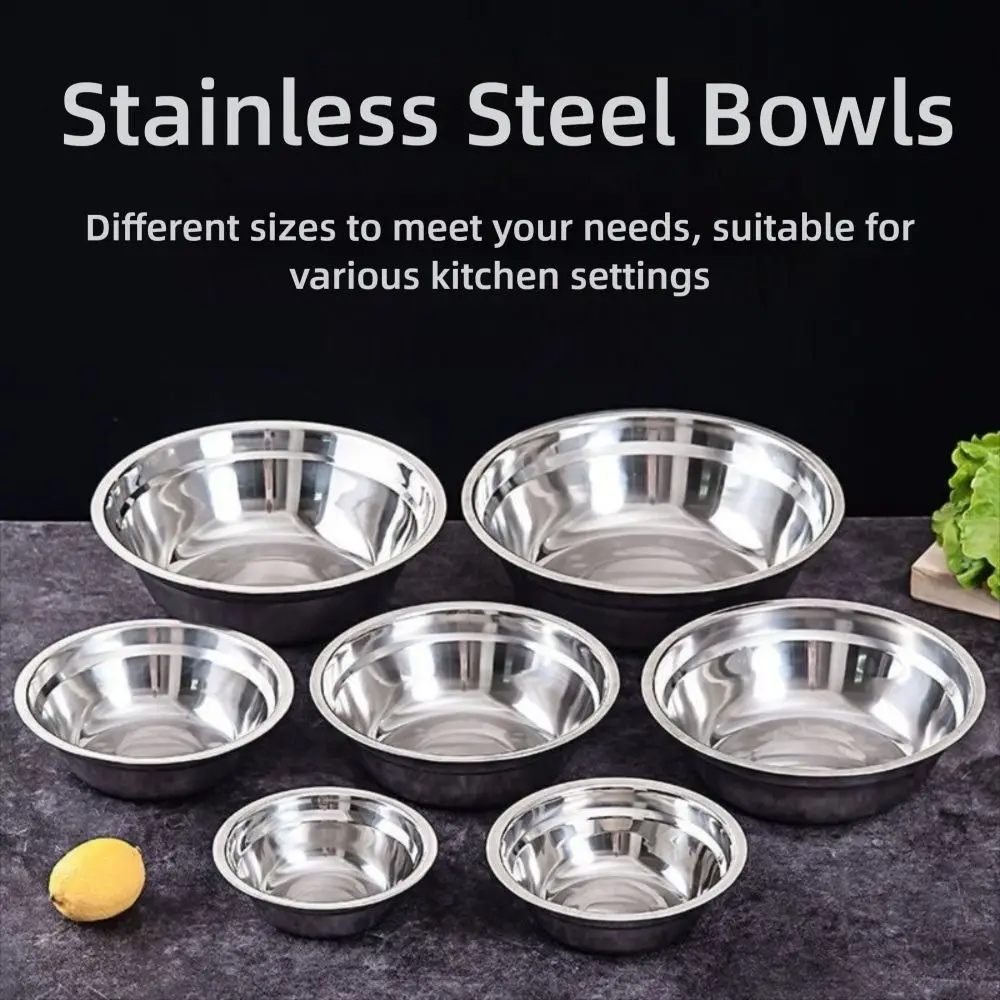 New Round Stainless Steel Bowls Thicken Multiple Sizes Soup Bowl Vegetable Bowl
New Round Stainless Steel Bowls Thicken Multiple Sizes Soup Bowl Vegetable Bowl