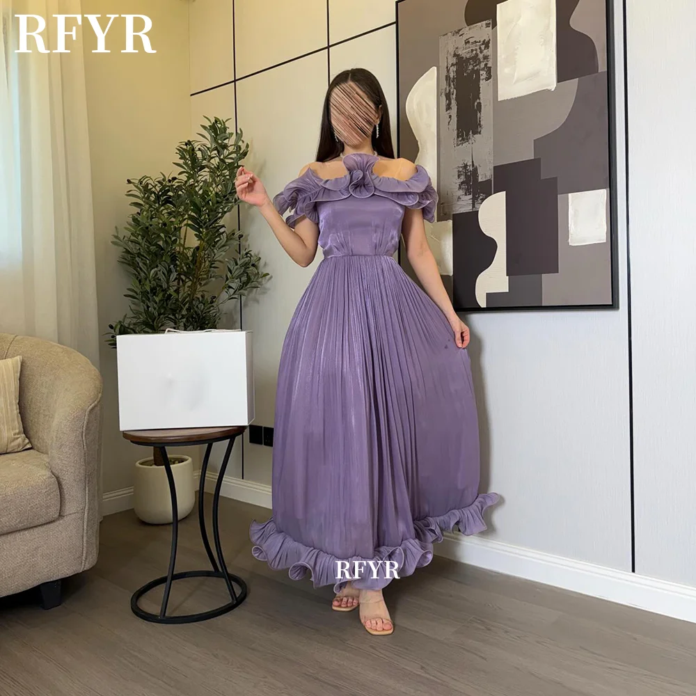 RFYR Purple Prom Dress with Ruffles Off Shoulder Party Dress A Line Evening Dress Gala Dress vestidos de fiesta Customized
RFYR Purple Prom Dress with Ruffles Off Shoulder Party Dress A Line Evening Dress Gala Dress vestidos de fiesta Customized