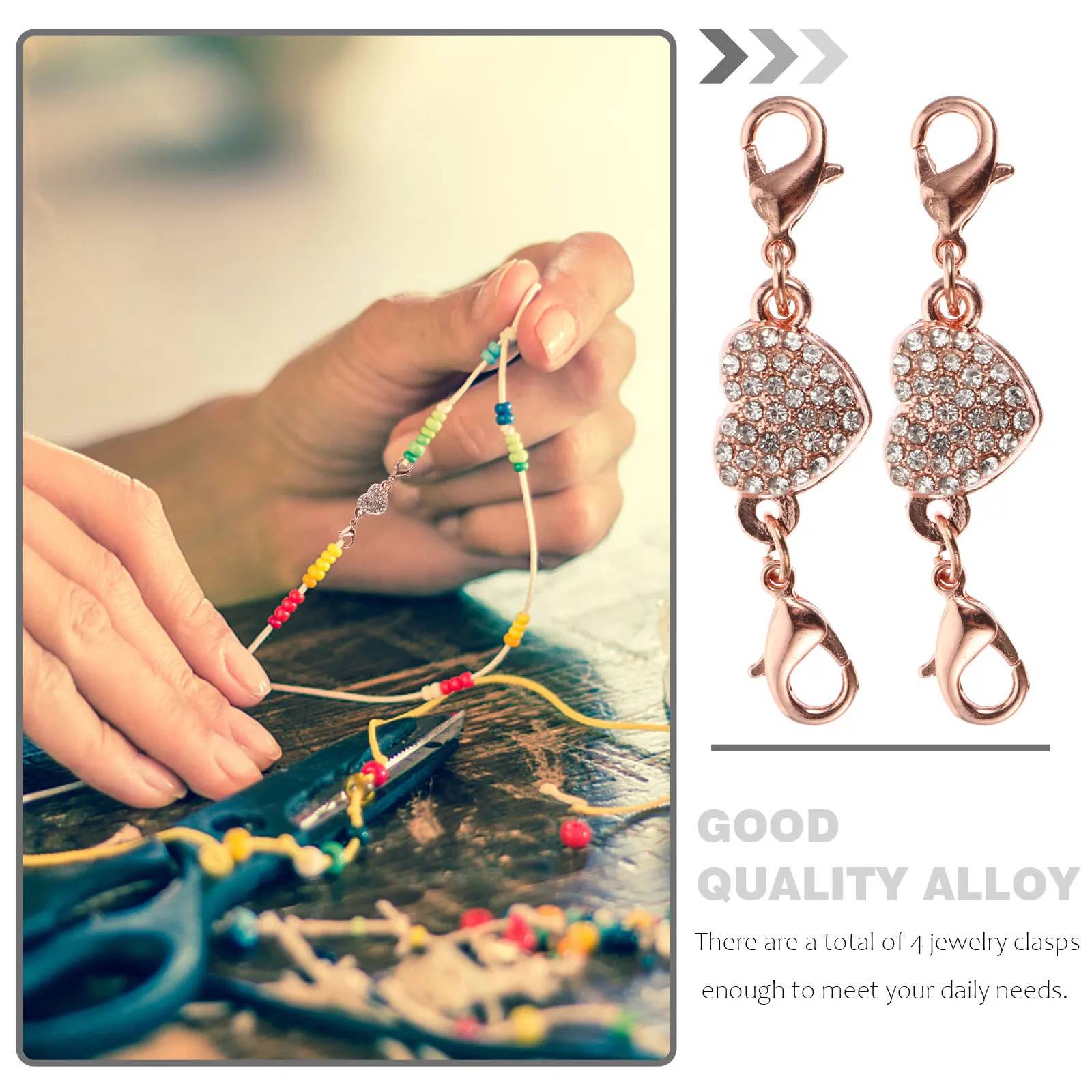 4 шт., застежка с бриллиантами в форме сердца, удлинитель для браслета, привлекательные застежки-застежки, удлинитель ювелирного браслета «сделай сам», застежка для ювелирных изделий
4 шт., застежка с бриллиантами в форме сердца, удлинитель для браслета, привлекательные застежки-застежки, удлинитель ювелирного браслета «сделай сам», застежка для ювелирных изделий