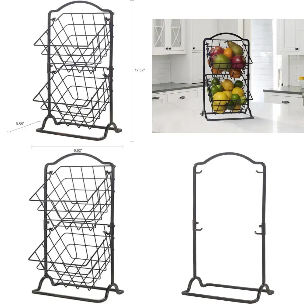 General Store 2-Tier Metal Countertop ruit Storage Basket, Antique Black
General Store 2-Tier Metal Countertop ruit Storage Basket, Antique Black
