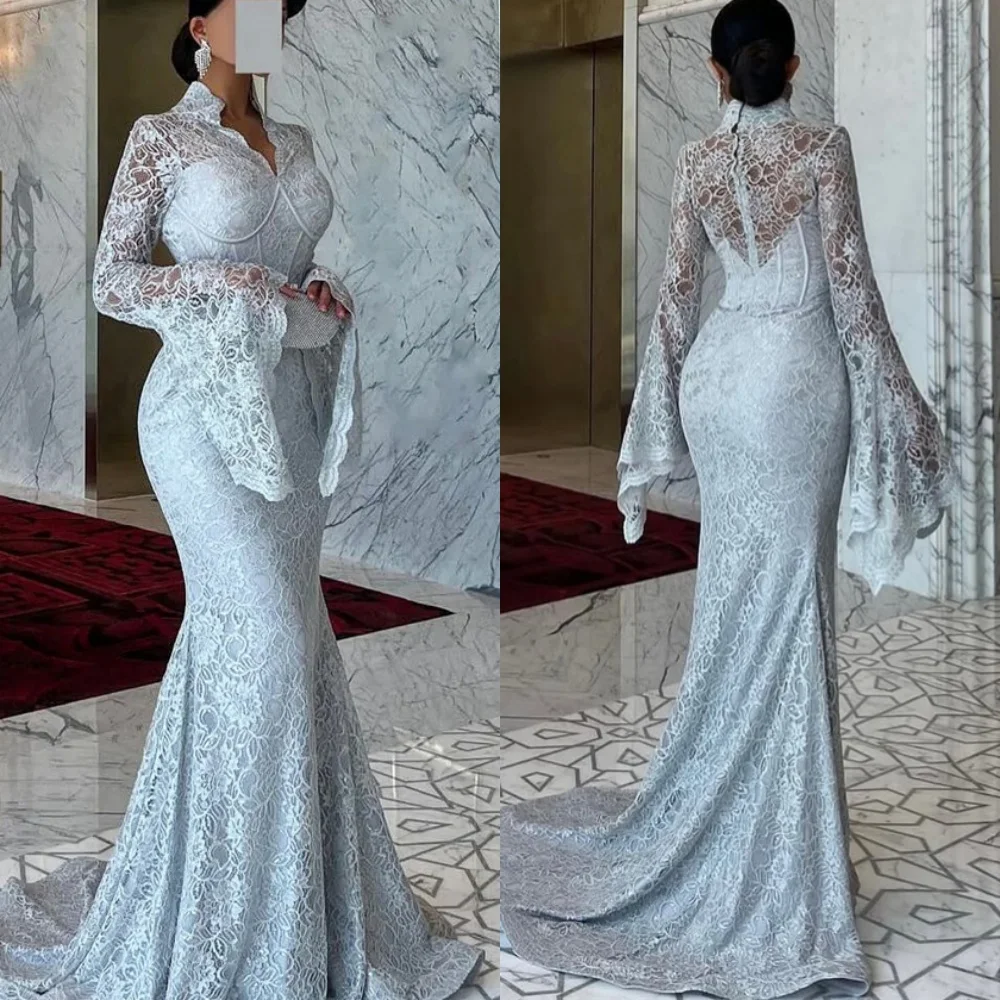 Customized Mermaid Floor Length V-Neck Long Sleeves Evening Dress Elegant Exquisite Prom Dress Lace Feathers Party Dress
Customized Mermaid Floor Length V-Neck Long Sleeves Evening Dress Elegant Exquisite Prom Dress Lace Feathers Party Dress