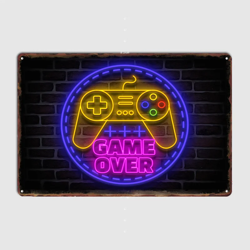 Game Over Neon sign Vintage Poster Metal Sign Custom Bedroom Decoration Room Decor Home Decor Posters Indoor Wall Decoration
Game Over Neon sign Vintage Poster Metal Sign Custom Bedroom Decoration Room Decor Home Decor Posters Indoor Wall Decoration