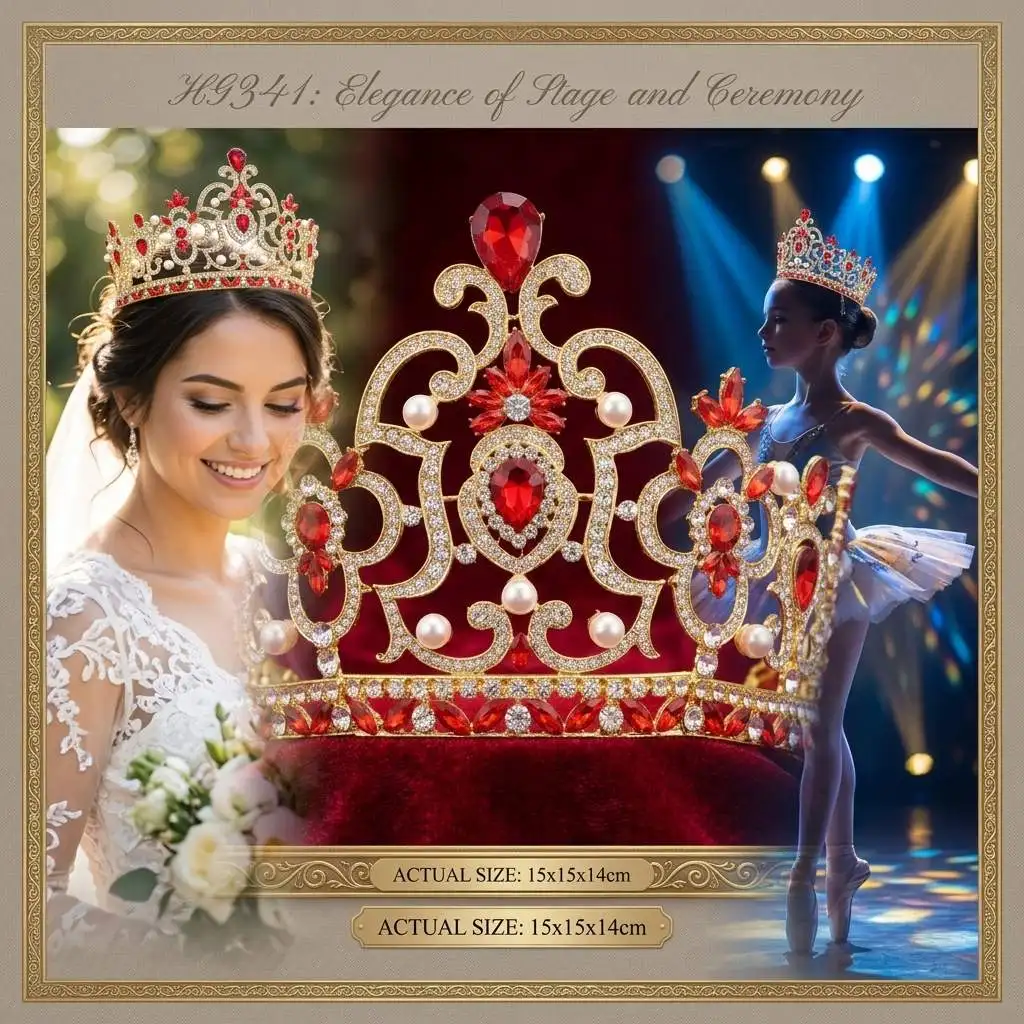 Red Alloy Rhinestone Crown Stage Performance 2 Pieces Set With Durable Electroplated Finish For Adults And Kids
Red Alloy Rhinestone Crown Stage Performance 2 Pieces Set With Durable Electroplated Finish For Adults And Kids
