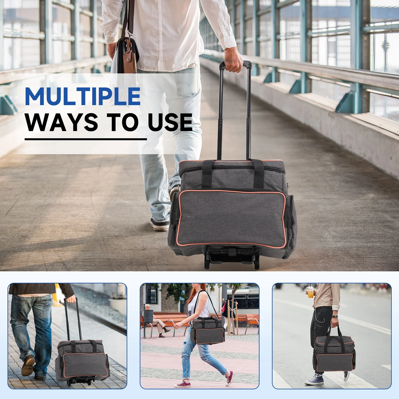 Rolling Duffel Bag with Extendable Trolley Handle – Black, Lightweight Nylon & Wheeled Design for Travel, Luggage Storage & Dai
Rolling Duffel Bag with Extendable Trolley Handle – Black, Lightweight Nylon & Wheeled Design for Travel, Luggage Storage & Dai