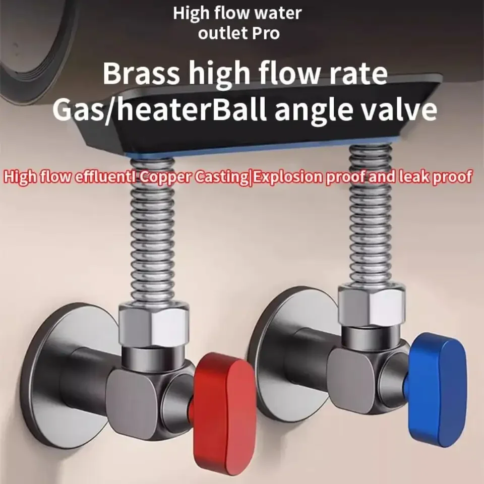 Leak-Proof Water Pipe Shut Off Valve Hot and Cold Water Thread Control Water Valve High Flowing Sturdy Brass Angle Valve Sinks
Leak-Proof Water Pipe Shut Off Valve Hot and Cold Water Thread Control Water Valve High Flowing Sturdy Brass Angle Valve Sinks