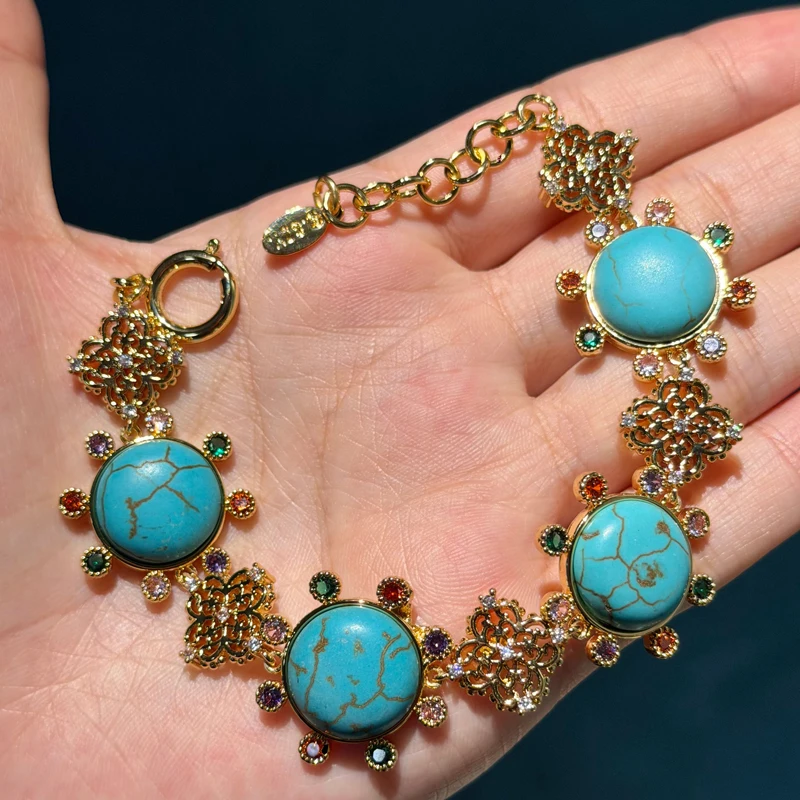 Vintage Sunflower Turquoise Charm Bracelets Bohemian Jewelry Woman Colorful Rhinestone Accessories Mother's Day Gift 2026 Trends
Vintage Sunflower Turquoise Charm Bracelets Bohemian Jewelry Woman Colorful Rhinestone Accessories Mother's Day Gift 2026 Trends