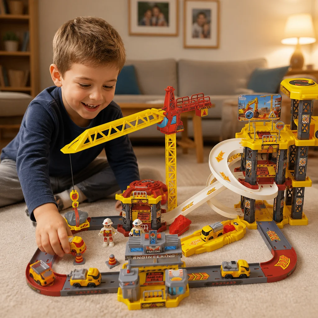 Engineering Series Boy's Track Vehicle Toy with Manual Lift and Crane, Children's Parking Lot Toy Set (Color Random)
Engineering Series Boy's Track Vehicle Toy with Manual Lift and Crane, Children's Parking Lot Toy Set (Color Random)