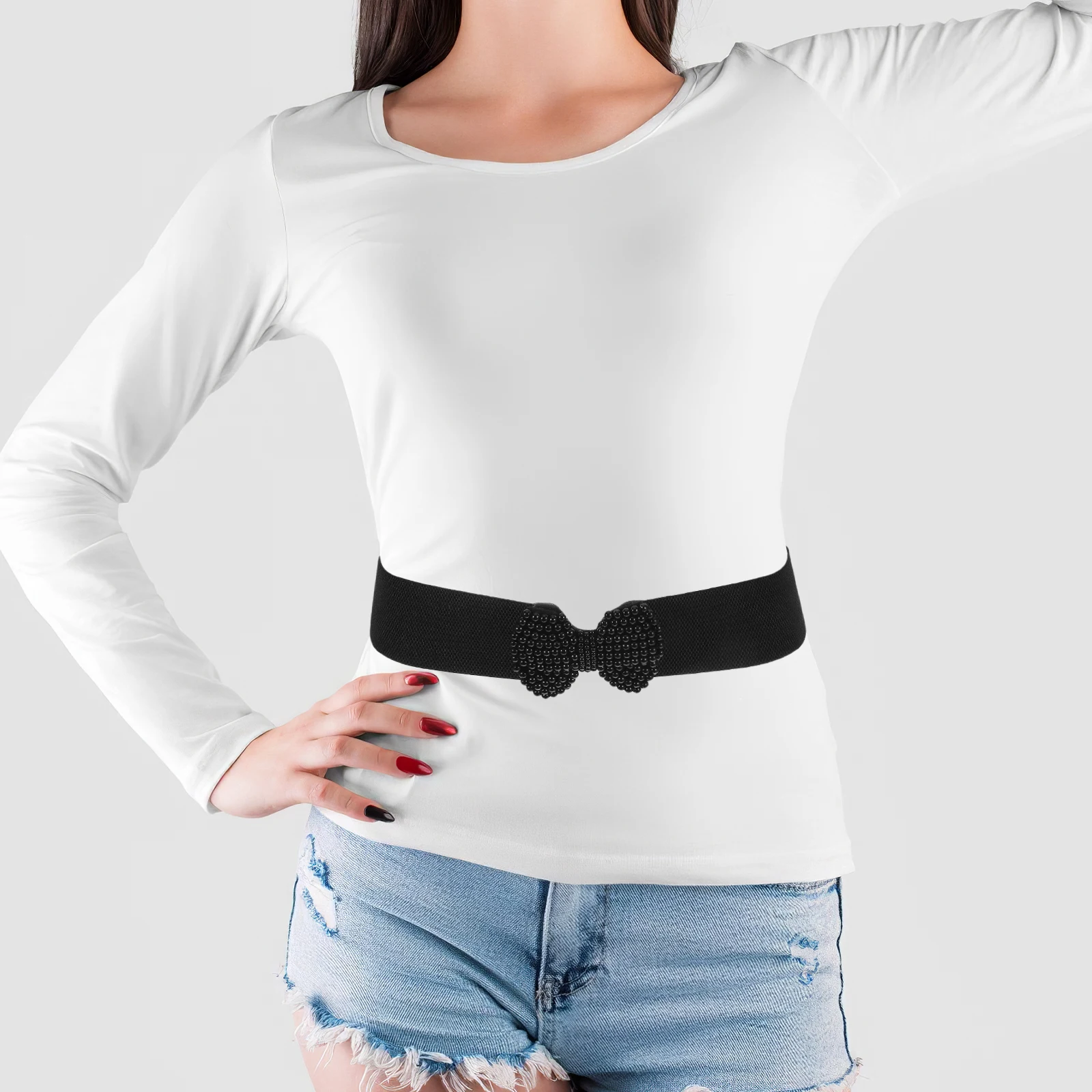 Elegant Bowknot Wide Waist Elastic Stretchy Black For Women Dress Skirt Pants Decorative Band Comfortable Durable Wrap Accessory
Elegant Bowknot Wide Waist Elastic Stretchy Black For Women Dress Skirt Pants Decorative Band Comfortable Durable Wrap Accessory