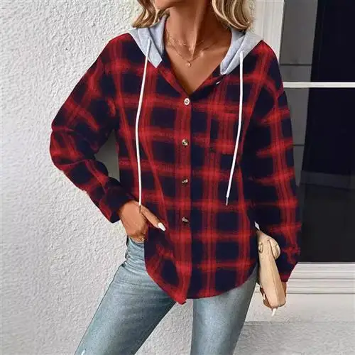 Bla Dstring Pattern Women's Faion Jaet Loose Fit Long Sve Hooded Coat New Sle Casual Outerwear for Ladies
Bla Dstring Pattern Women's Faion Jaet Loose Fit Long Sve Hooded Coat New Sle Casual Outerwear for Ladies