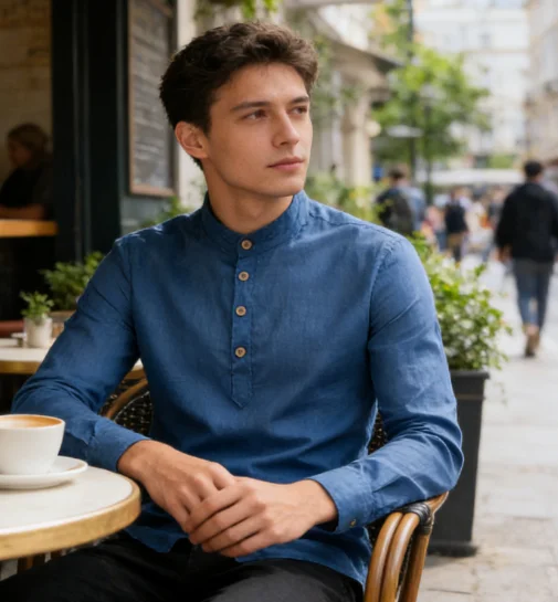 2026 New Men's Business Stand Collar Long Sleeve Shirt Slim Solid Color Half Placket Fashion Shirt
2026 New Men's Business Stand Collar Long Sleeve Shirt Slim Solid Color Half Placket Fashion Shirt