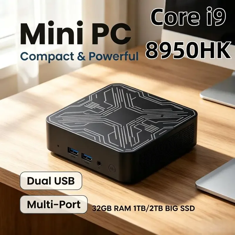 Business Compact Desktop Mini PC Core I9 8950HK WiFi6 BT5.2 Dual Gigabit Ports Portable Triple 4K Multi-Display Office Unit
Business Compact Desktop Mini PC Core I9 8950HK WiFi6 BT5.2 Dual Gigabit Ports Portable Triple 4K Multi-Display Office Unit