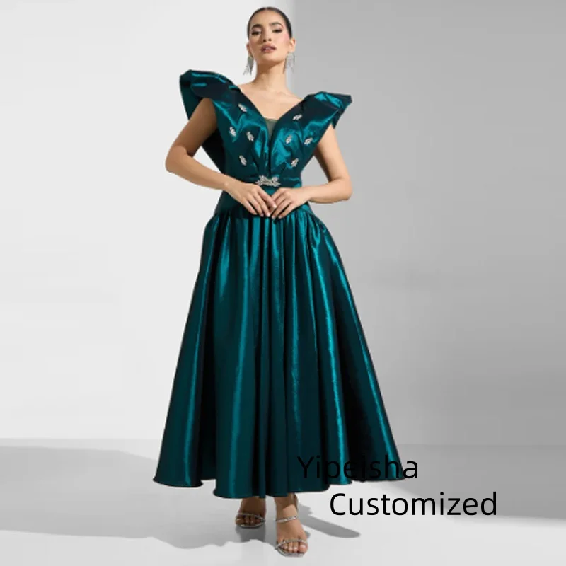 Customized Attractive A-line Prom Dresses Rhinestones Pleat Satin Off the Shoulder Party Gown Vestidos De Fiesta
Customized Attractive A-line Prom Dresses Rhinestones Pleat Satin Off the Shoulder Party Gown Vestidos De Fiesta