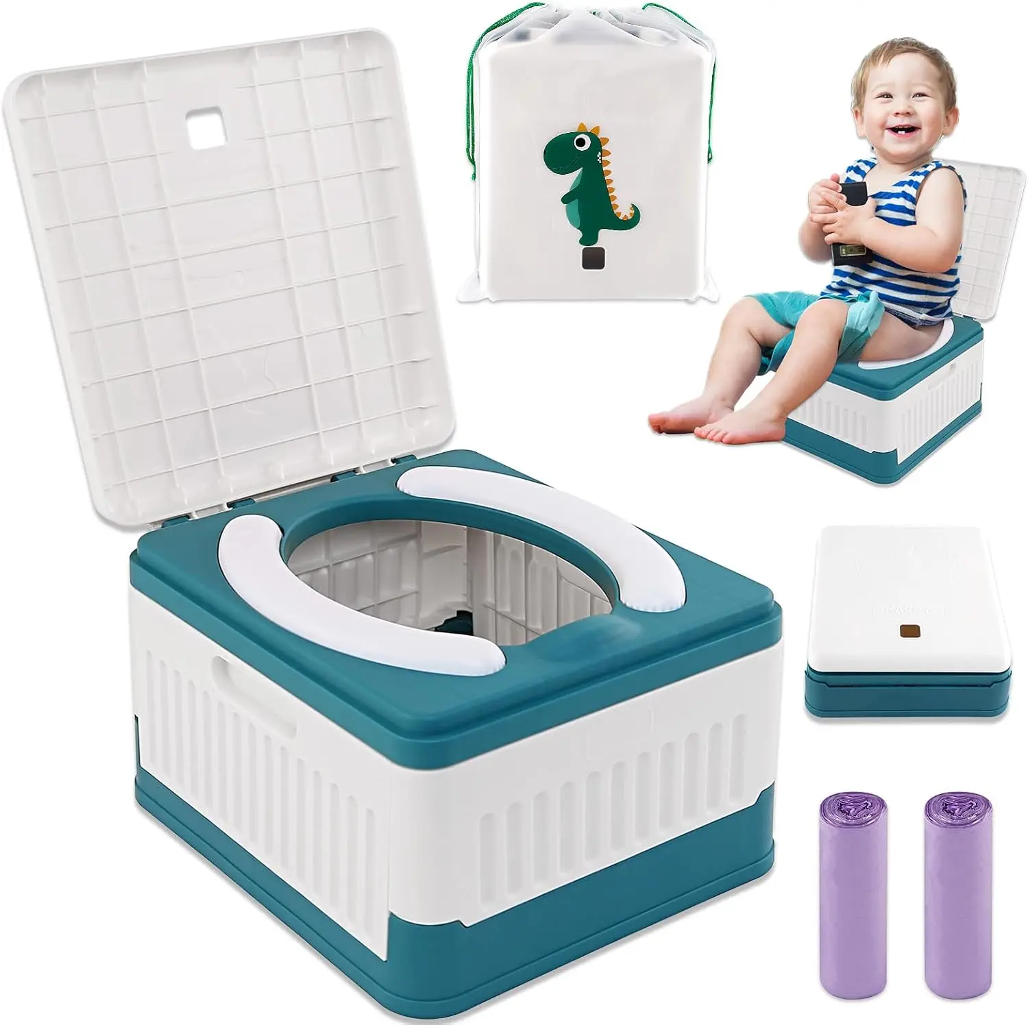 Portable Potty for Toddler Travel, Foldable Travel Potty Training Toilet Seat for Kids Boys Girls, Emergency Mobile Toilet In Car for Camping Outdoor Indoor, with 30 Disposable Bags, Blue
Portable Potty for Toddler Travel, Foldable Travel Potty Training Toilet Seat for Kids Boys Girls, Emergency Mobile Toilet In Car for Camping Outdoor Indoor, with 30 Disposable Bags, Blue