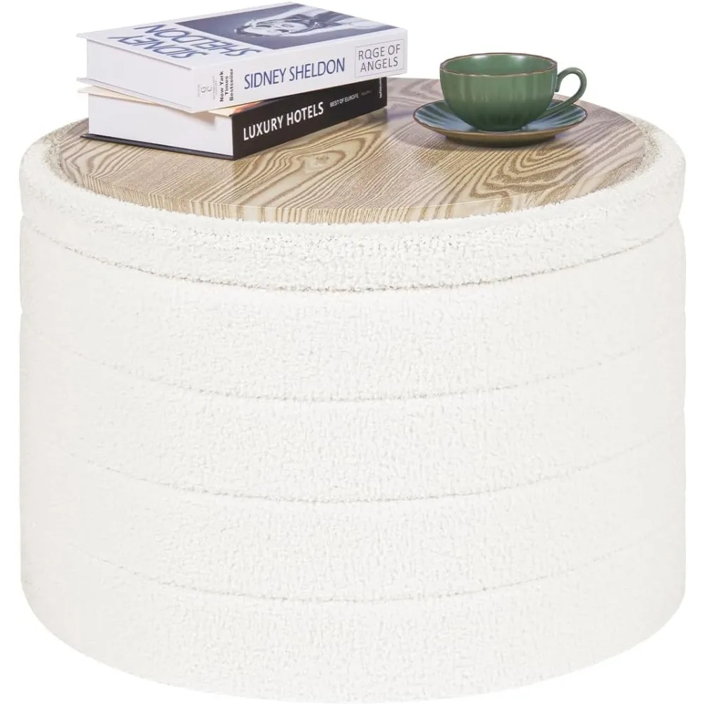 Round Ottoman with Stroage, Boucle Storage, Foot Stool Foldable Coffee Table Ottoman for Living Room, Bedroom, Dorm (White)
Round Ottoman with Stroage, Boucle Storage, Foot Stool Foldable Coffee Table Ottoman for Living Room, Bedroom, Dorm (White)