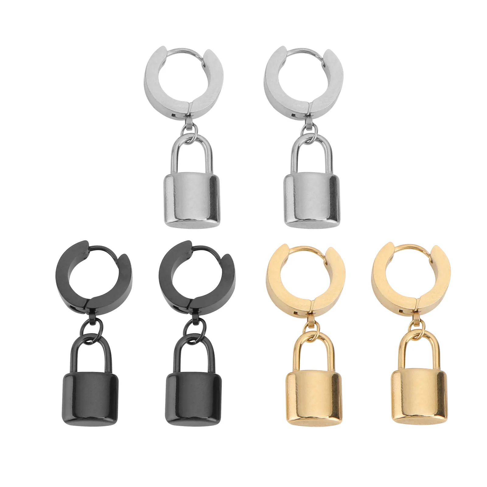 3 Pairs Couple Lock Ear Buckle Safe Material Earrings Accessories Music Decoration Simple Stainless Steel Chic Party Attractive 
3 Pairs Couple Lock Ear Buckle Safe Material Earrings Accessories Music Decoration Simple Stainless Steel Chic Party Attractive