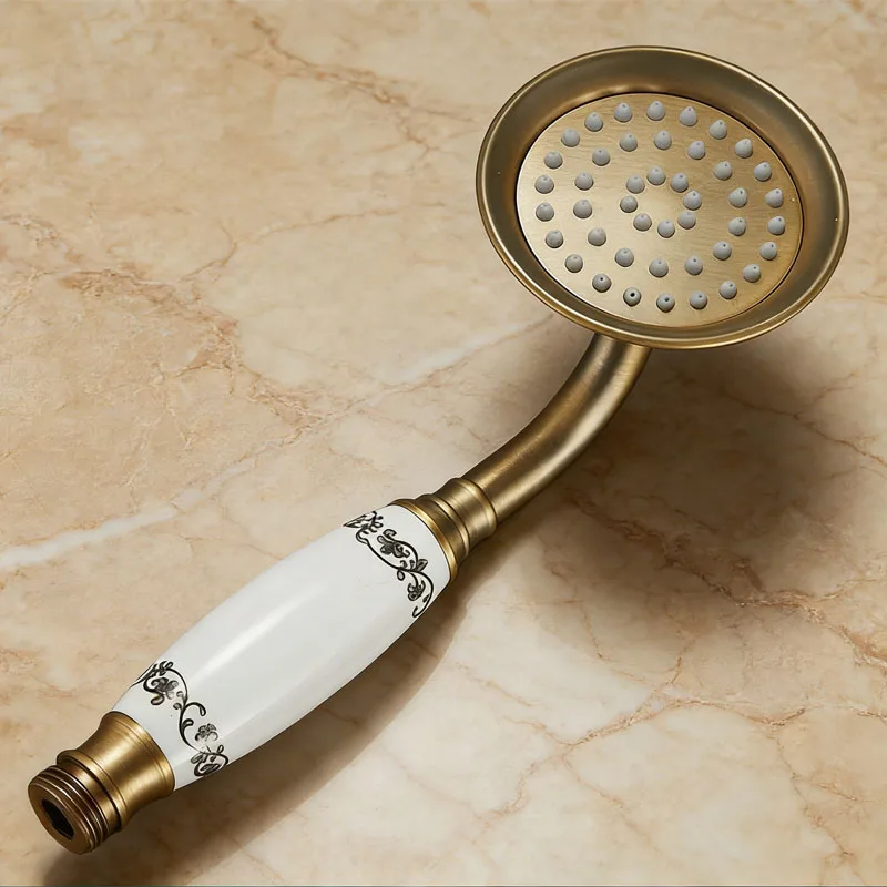 Vintage Brass Wall-Mounted Bathroom Shower Head - Ceramic Hand Sprayer Faucet, Bath Hardware Accessory
Vintage Brass Wall-Mounted Bathroom Shower Head - Ceramic Hand Sprayer Faucet, Bath Hardware Accessory