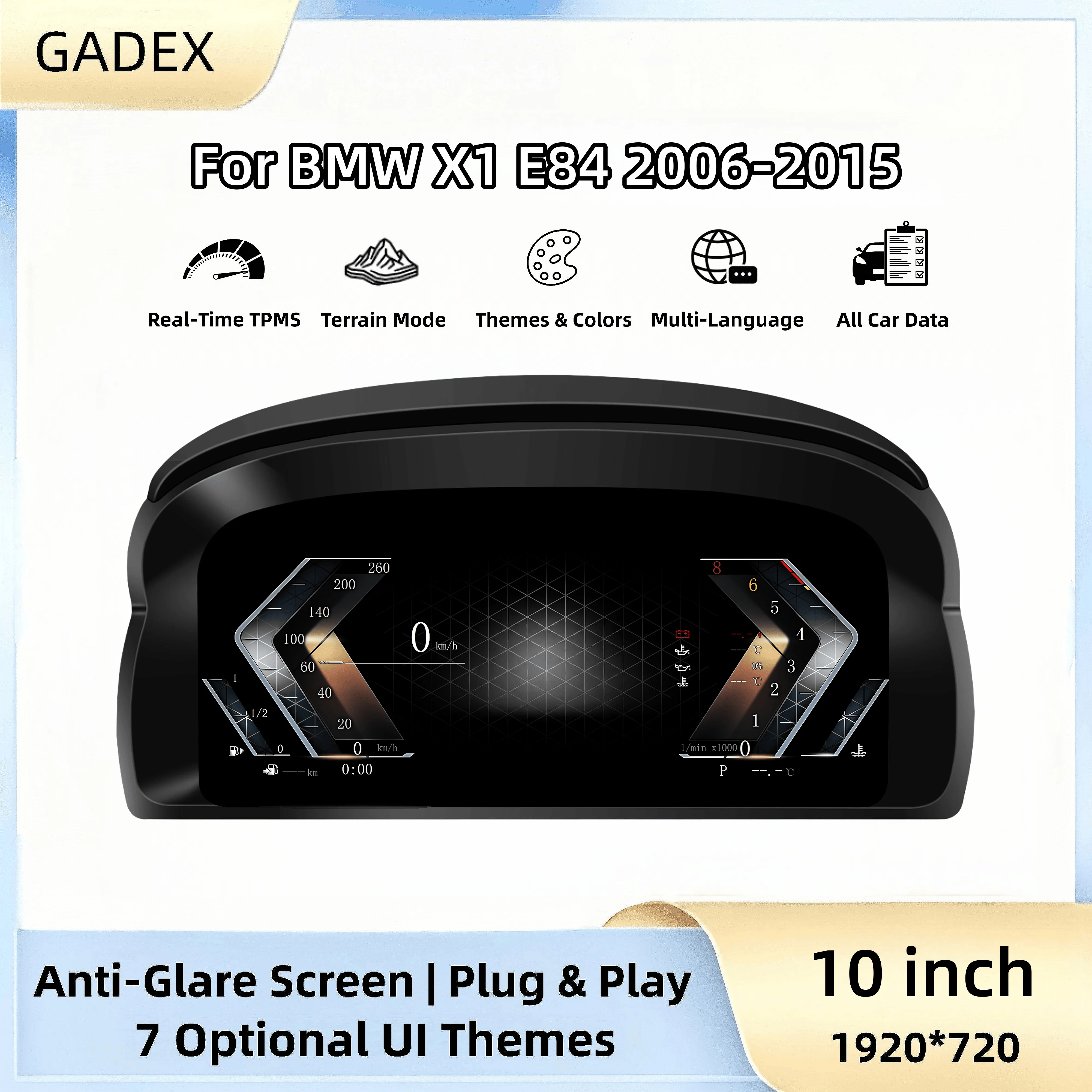 For BMW X1 E84 2006-2015 10 Inch Virtual Cockpit Digital Instrument Cluster Linux System LCD Dashboard Speedometer Odometer Screen Plug And Play Car Modification
For BMW X1 E84 2006-2015 10 Inch Virtual Cockpit Digital Instrument Cluster Linux System LCD Dashboard Speedometer Odometer Screen Plug And Play Car Modification