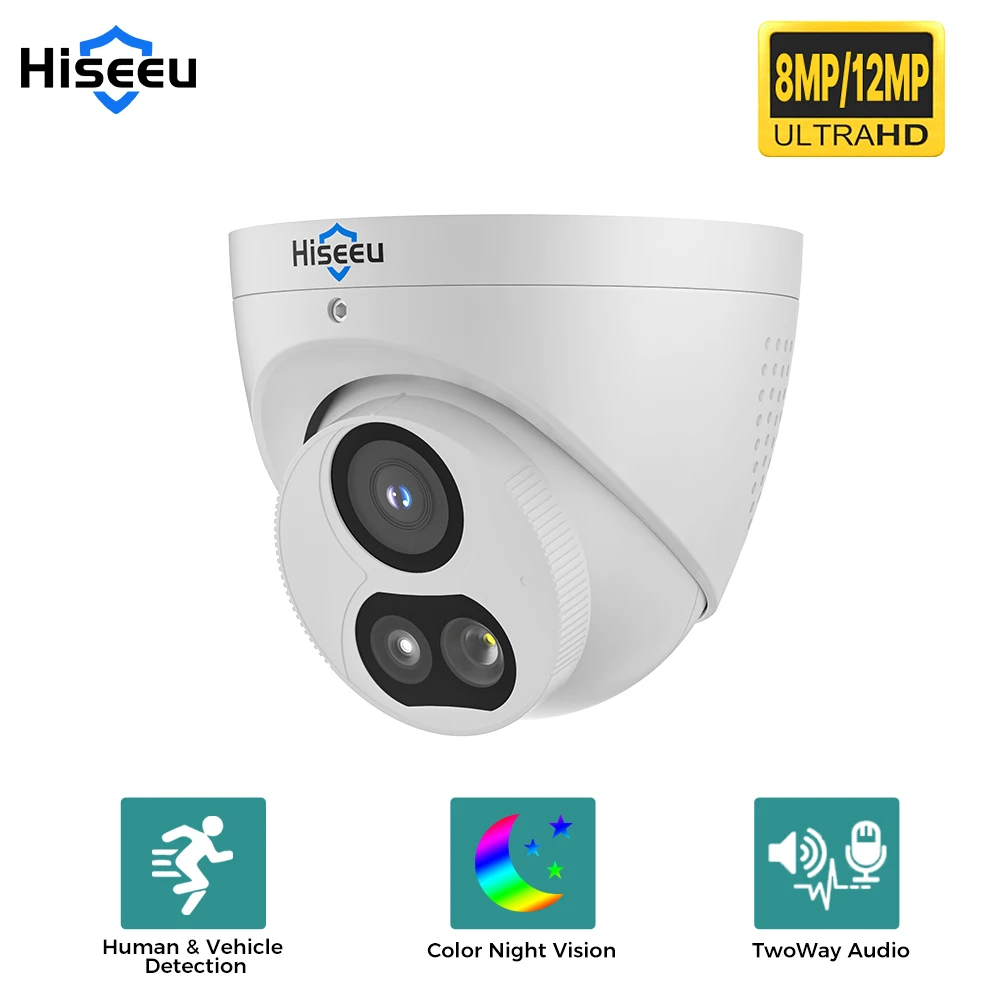 Hiseeu 4K 8MP 12MP POE Home Surveillance Cameras ONVIF Motion Detection Color Night Vision Two Way Audio POE IP Camera H.265
Hiseeu 4K 8MP 12MP POE Home Surveillance Cameras ONVIF Motion Detection Color Night Vision Two Way Audio POE IP Camera H.265