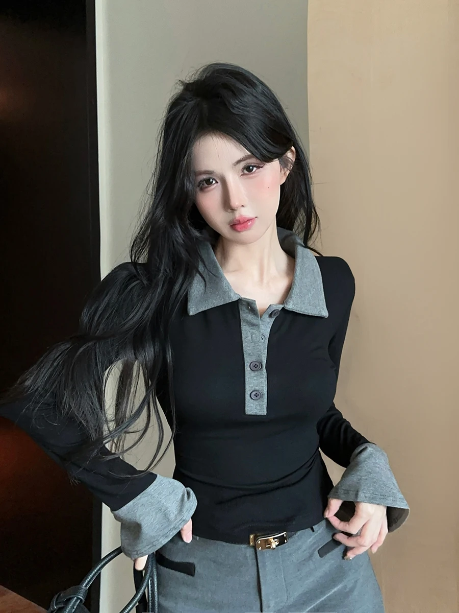 Retro Stylish Neck Short Top Women's Autumn Winter New Color Block Slim Fit Base Shirt Inner Wear Korean Style Long Sleeve
Retro Stylish Neck Short Top Women's Autumn Winter New Color Block Slim Fit Base Shirt Inner Wear Korean Style Long Sleeve