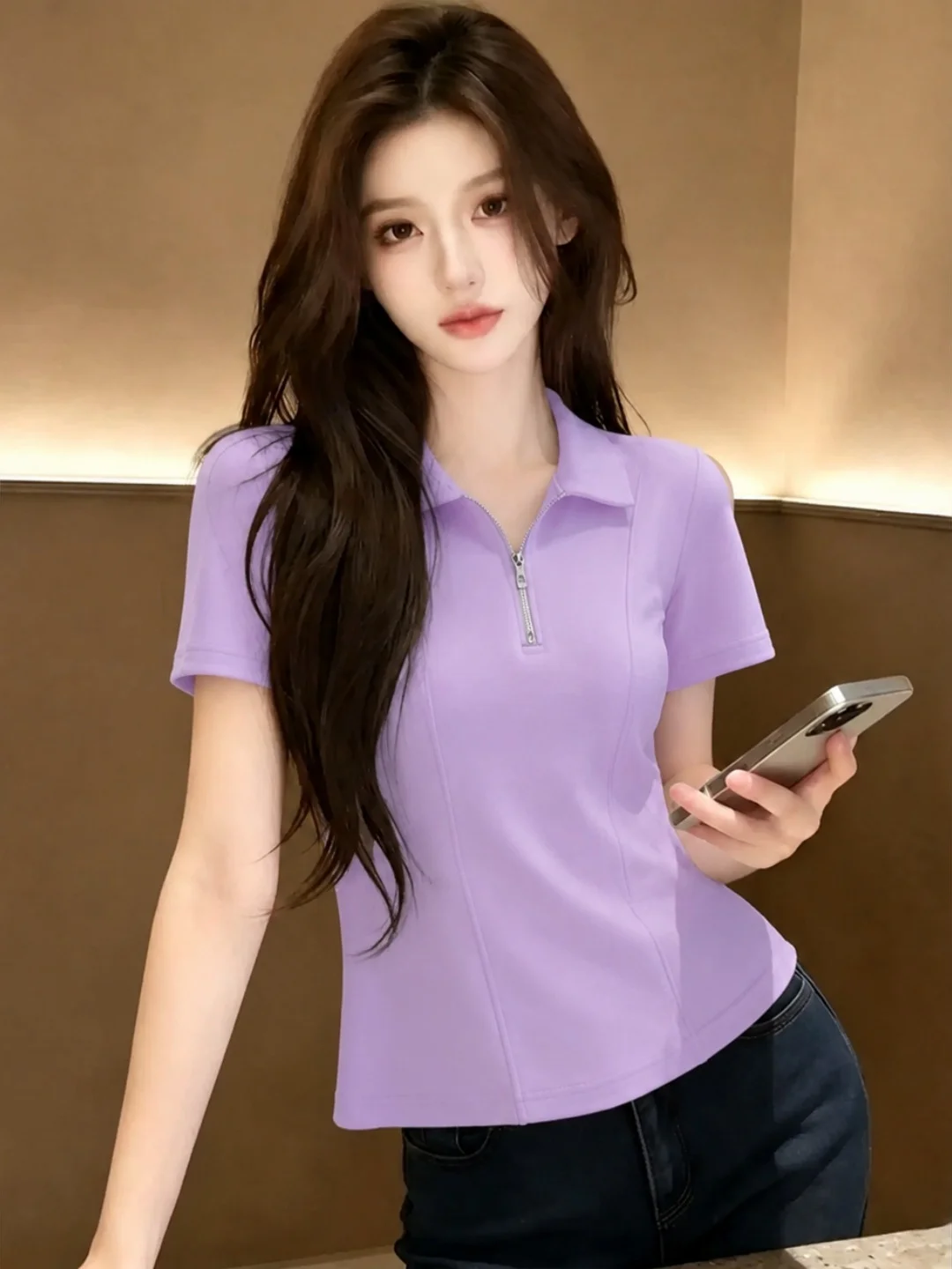 Summer Pure Color Casual Versatile Slimming Short Sleeve Neck T-Shirt Stylish Age-Defying Korean Version Women's Top
Summer Pure Color Casual Versatile Slimming Short Sleeve Neck T-Shirt Stylish Age-Defying Korean Version Women's Top