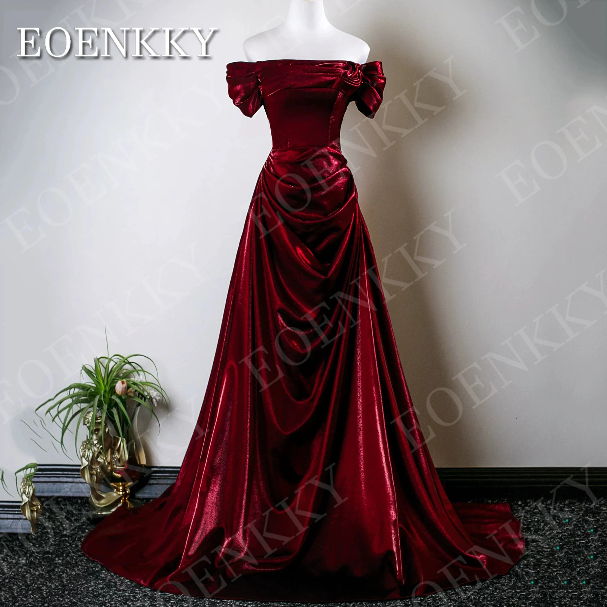EOENKKY Evening Dresses Off the Shoulder Customized Prom Gowns Burgundy Satin Ruched A Line Wedding Guest Dress платье вечернее
EOENKKY Evening Dresses Off the Shoulder Customized Prom Gowns Burgundy Satin Ruched A Line Wedding Guest Dress платье вечернее
