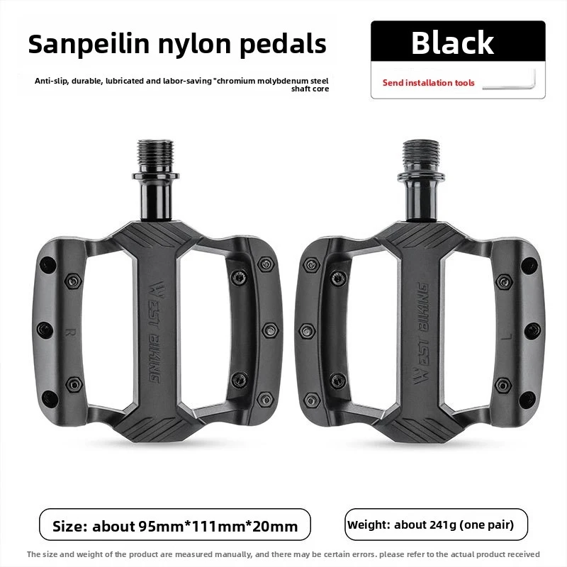 WEST BIKING 3-Bearing Nylon Bike Pedals Anti-Slip Platform Pedals for Road/MTB
WEST BIKING 3-Bearing Nylon Bike Pedals Anti-Slip Platform Pedals for Road/MTB