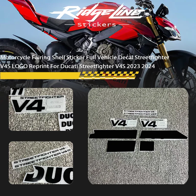 Motorcycle Fairing Shell Sticker Full Vehicle Decal Streetfighter V4S LOGO Reprint For Ducati Streetfighter V4S 2023 2024
Motorcycle Fairing Shell Sticker Full Vehicle Decal Streetfighter V4S LOGO Reprint For Ducati Streetfighter V4S 2023 2024