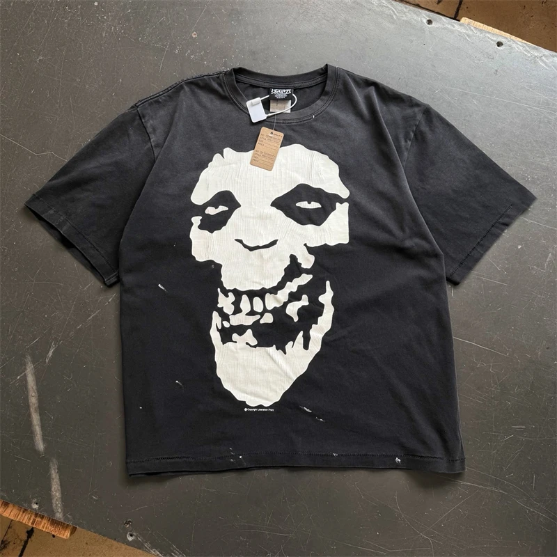 Summer Saint New Cracked Skull Print Vintage Washed T-shirt American High Street Casual Loose Pure Cotton Short Sleeved Men
Summer Saint New Cracked Skull Print Vintage Washed T-shirt American High Street Casual Loose Pure Cotton Short Sleeved Men