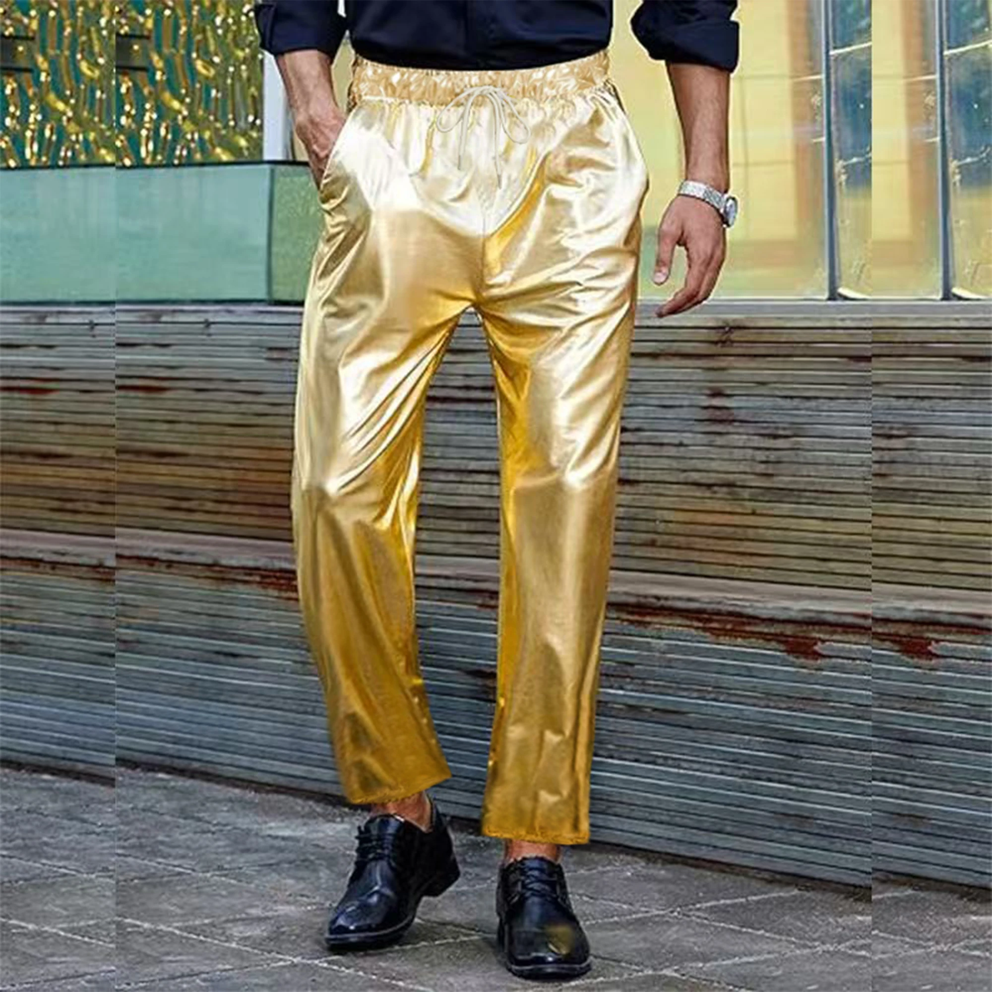 Mens Shiny Pants Nightclub Stage Party Pants Costume Streetwear Harajuku Y2K Hip Hop Reflective Gold Silver Fashion Trousers
Mens Shiny Pants Nightclub Stage Party Pants Costume Streetwear Harajuku Y2K Hip Hop Reflective Gold Silver Fashion Trousers