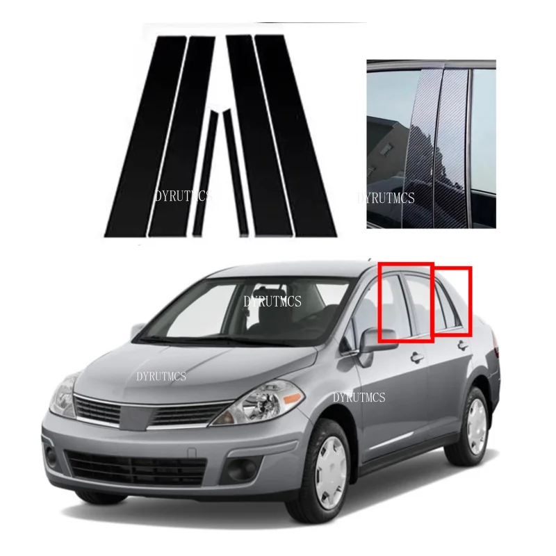 6Pcs Glossy Black Pillar Post Trim Fit For Nissan Versa 4Door Sedan 2006-2010 2011 Window Moulding Sticker Cover Silver Carbon
6Pcs Glossy Black Pillar Post Trim Fit For Nissan Versa 4Door Sedan 2006-2010 2011 Window Moulding Sticker Cover Silver Carbon
