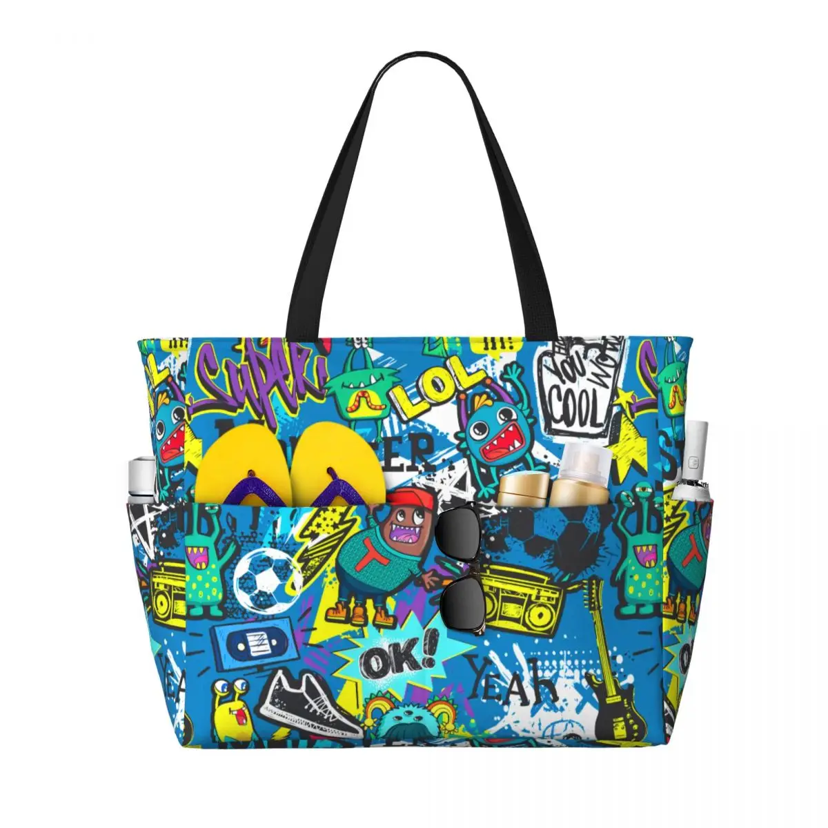 Custom Elements Spray Paint Ink Electro Guitar Soccer Ball Beach Tote Bag Women Graffiti Big Compartment Gym Beach Travel Bags
Custom Elements Spray Paint Ink Electro Guitar Soccer Ball Beach Tote Bag Women Graffiti Big Compartment Gym Beach Travel Bags