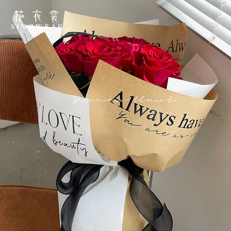 Sinowrap New Bronzing English Kraft Papers As Always Plastic Flowers Wrapping Paper Bouquet Decoration Material 15 Sheets/Pack
Sinowrap New Bronzing English Kraft Papers As Always Plastic Flowers Wrapping Paper Bouquet Decoration Material 15 Sheets/Pack