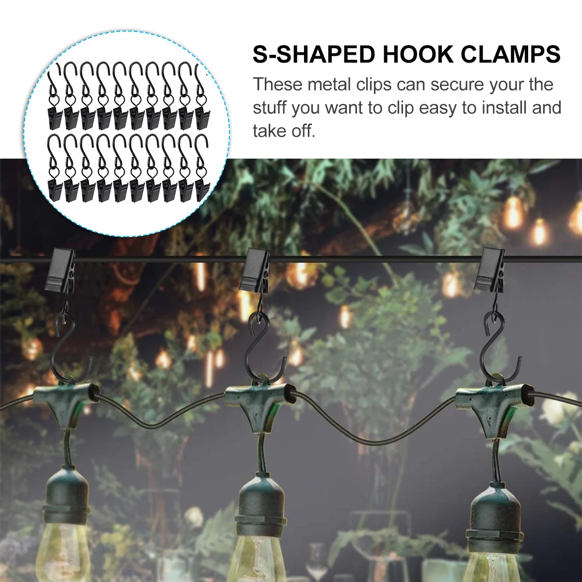 20pcs Curtain Clips Black Waterproof Lightweight Hook Clamps For Shower Towel Clothing Drying Steel Ring Hanger
20pcs Curtain Clips Black Waterproof Lightweight Hook Clamps For Shower Towel Clothing Drying Steel Ring Hanger