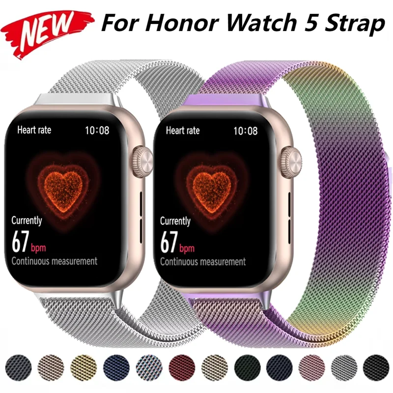 Milanese Strap for Honor Watch 5 Magnetic Loop Bracelet Stainless Steel Band for Huawei Honor Watch5 Breathable Belt Accessories
Milanese Strap for Honor Watch 5 Magnetic Loop Bracelet Stainless Steel Band for Huawei Honor Watch5 Breathable Belt Accessories