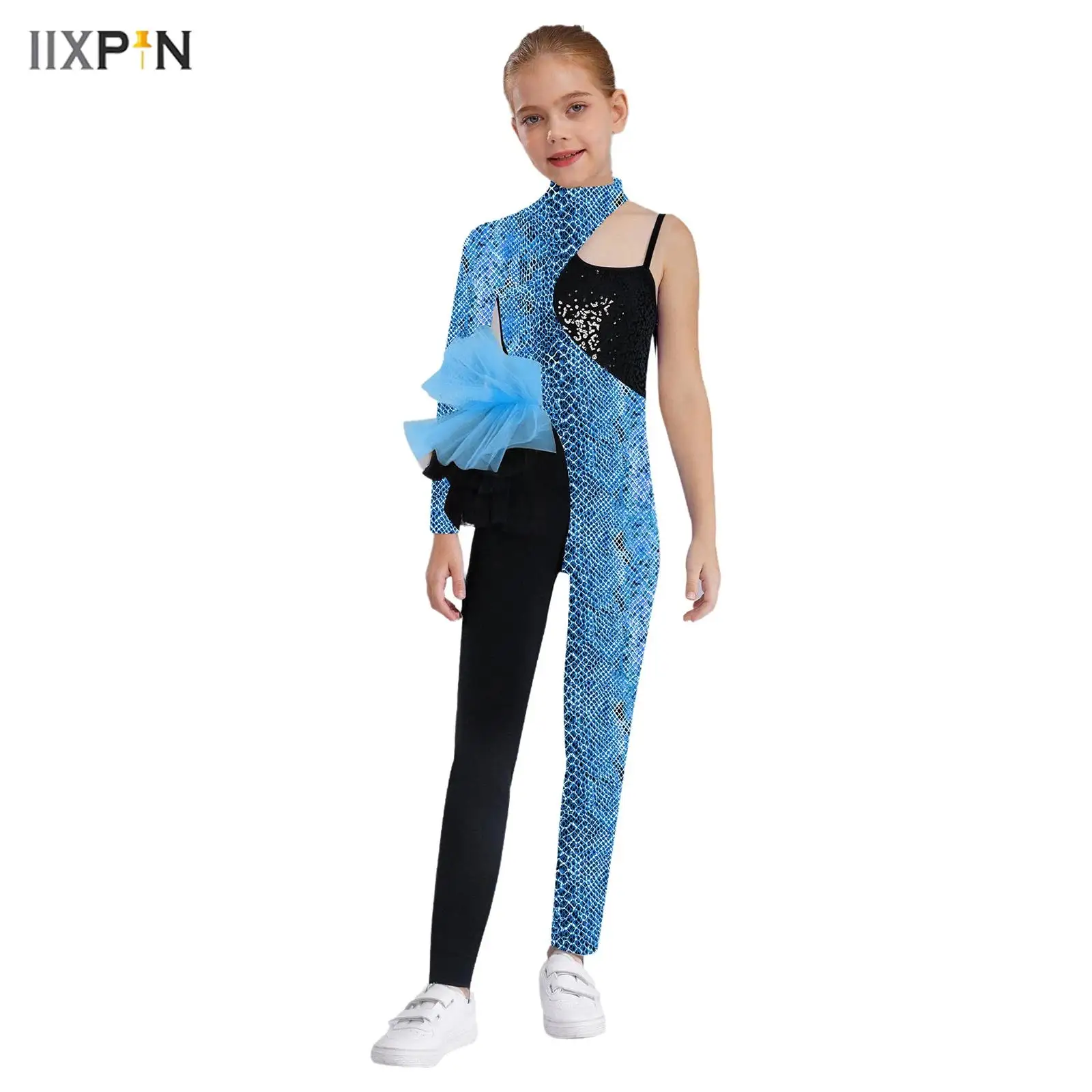 Kids Girls Printed Jumpsuit Gymnastics Ballet Dance Costume Asymmetrical Long Sleeve Patchwork Side Tulle Peplum Sequin Bodysuit
Kids Girls Printed Jumpsuit Gymnastics Ballet Dance Costume Asymmetrical Long Sleeve Patchwork Side Tulle Peplum Sequin Bodysuit