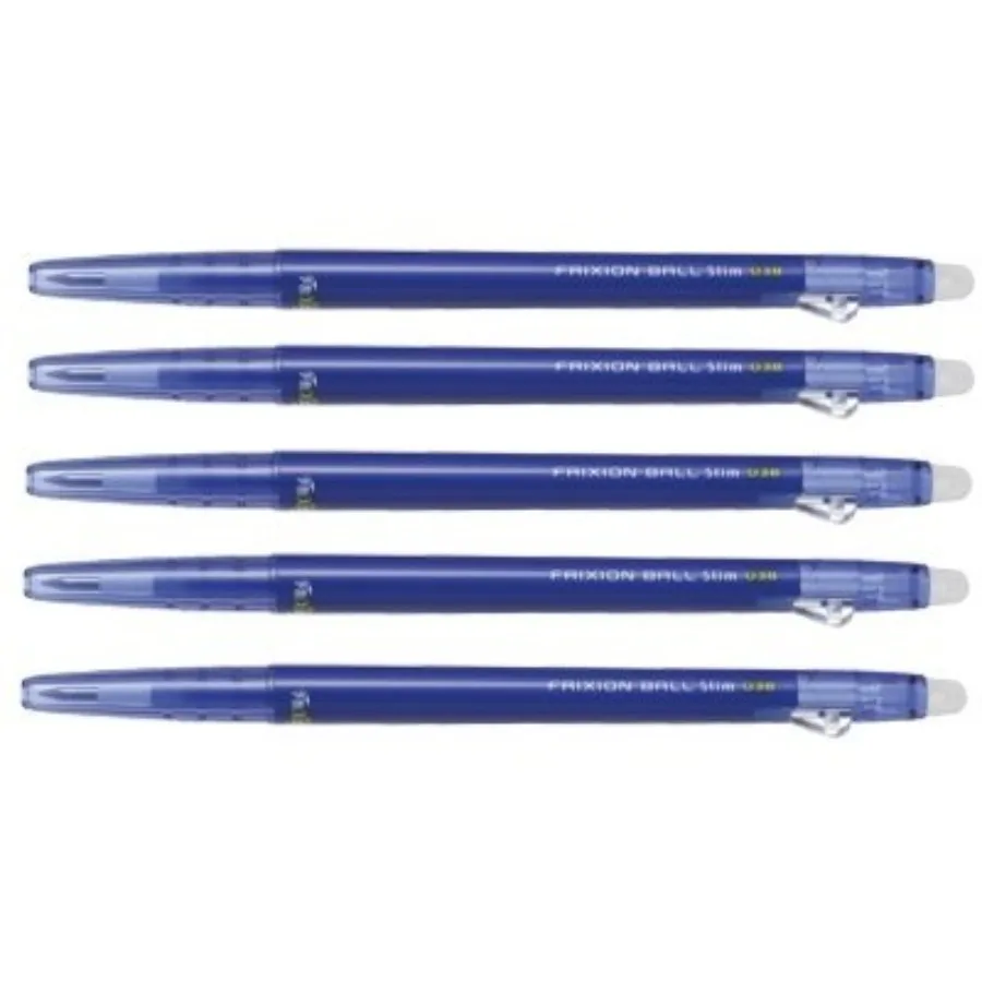 FriXion Ball Slim 038 Retractable Erasable Gel Ink Pen, Extra Fine Point, 0.38mm, Blue Ink, LFBS-18UF-L, Value Set of 5
FriXion Ball Slim 038 Retractable Erasable Gel Ink Pen, Extra Fine Point, 0.38mm, Blue Ink, LFBS-18UF-L, Value Set of 5