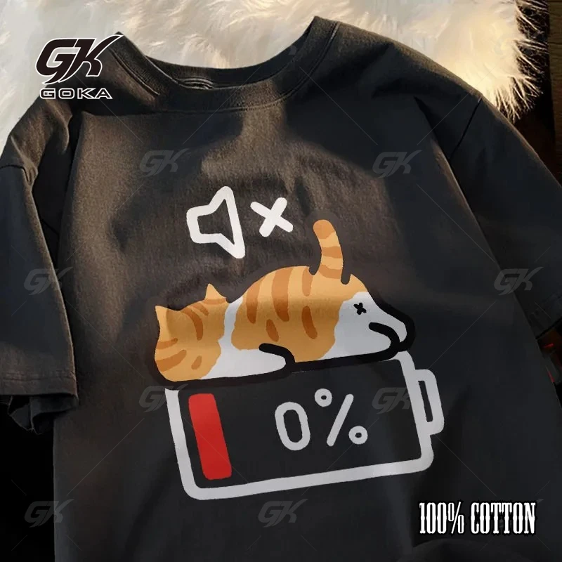 Летняя свободная женская футболка с короткими рукавами из 100% чистого хлопка в стиле ретро с принтом кота и летним топом с круглым вырезом
Летняя свободная женская футболка с короткими рукавами из 100% чистого хлопка в стиле ретро с принтом кота и летним топом с круглым вырезом