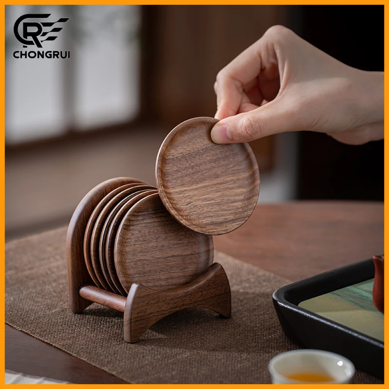 Walnut Wood Cup Mat Coffee Cup Heat Resistant Coaster Set Wooden Cup Pad with Storage Base for Home Kitchen Table Decoration
Walnut Wood Cup Mat Coffee Cup Heat Resistant Coaster Set Wooden Cup Pad with Storage Base for Home Kitchen Table Decoration