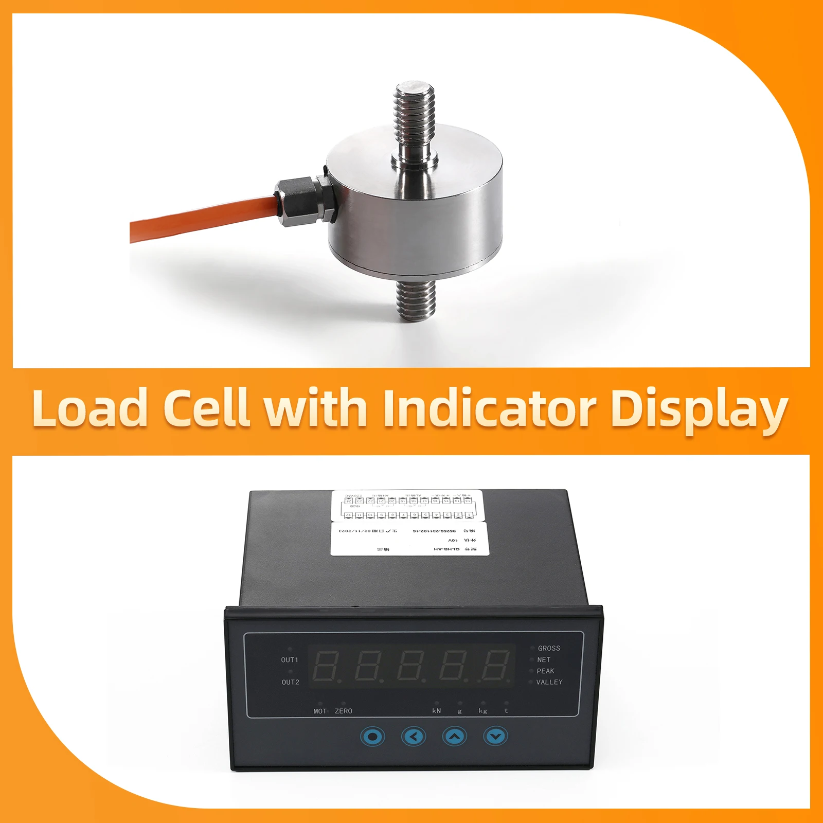 Load Cell Sensor with Indicator display,Test Tension and Compression Force Weight Pressure Sensor 10KG 20KG 30KG 50KG 100KG
Load Cell Sensor with Indicator display,Test Tension and Compression Force Weight Pressure Sensor 10KG 20KG 30KG 50KG 100KG