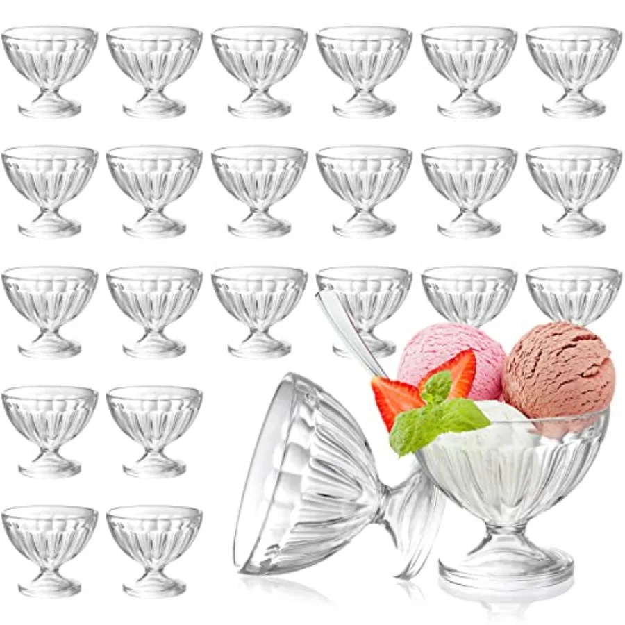 24 Pcs 8 oz Plastic Ice Cream Dessert Bowls Sundae Trifle Cups Bulk Clear Footed Milkshake Bowl Small Parfait Mousse Crystal Di
24 Pcs 8 oz Plastic Ice Cream Dessert Bowls Sundae Trifle Cups Bulk Clear Footed Milkshake Bowl Small Parfait Mousse Crystal Di