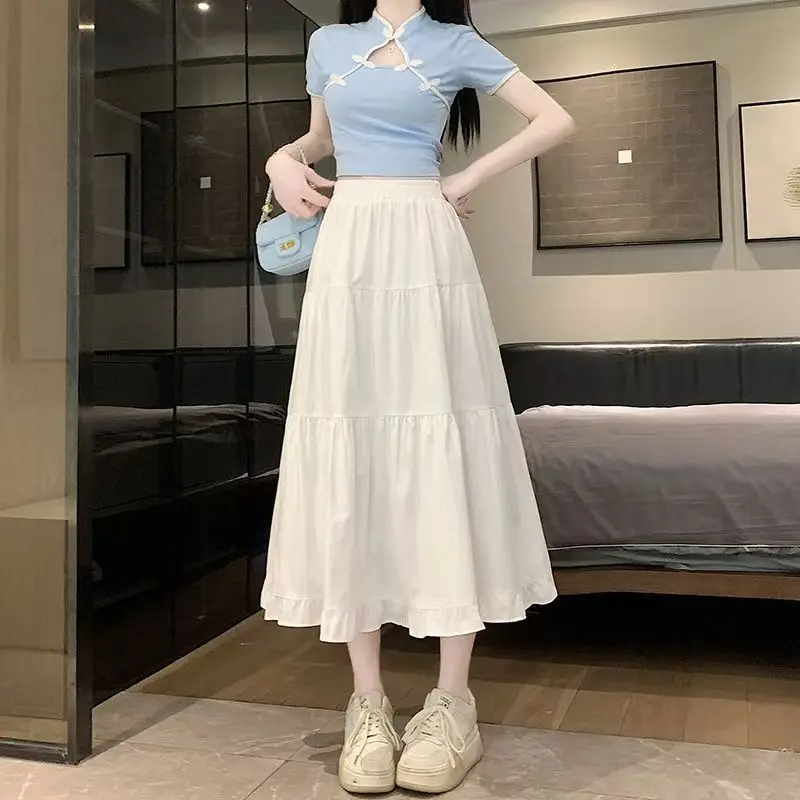 2025 New Japanese Korean Summer White Midi Women A-line Skirt Spring Autumn French High Waist Slim Drooping Lace Cake Long Skirt
2025 New Japanese Korean Summer White Midi Women A-line Skirt Spring Autumn French High Waist Slim Drooping Lace Cake Long Skirt