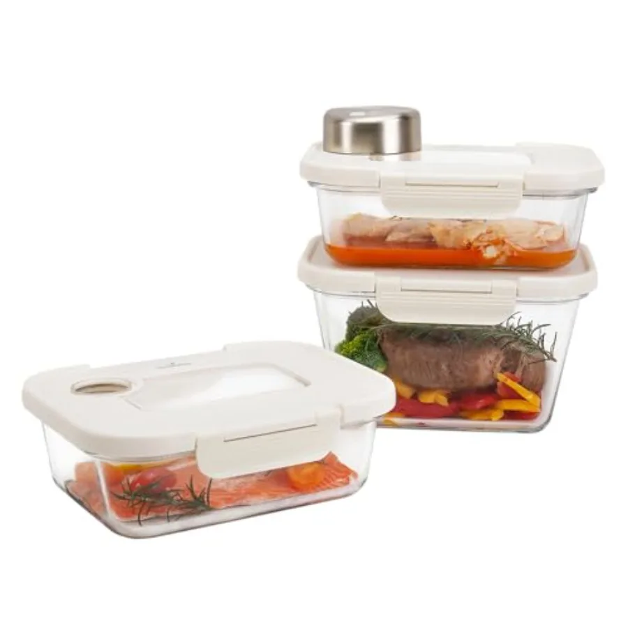 Cream Vacuum Glass Storage Containers with Lids Portable Vacuum Sealer for Mason Jars Marinating Auto Vacuum Sealing Compatible
Cream Vacuum Glass Storage Containers with Lids Portable Vacuum Sealer for Mason Jars Marinating Auto Vacuum Sealing Compatible