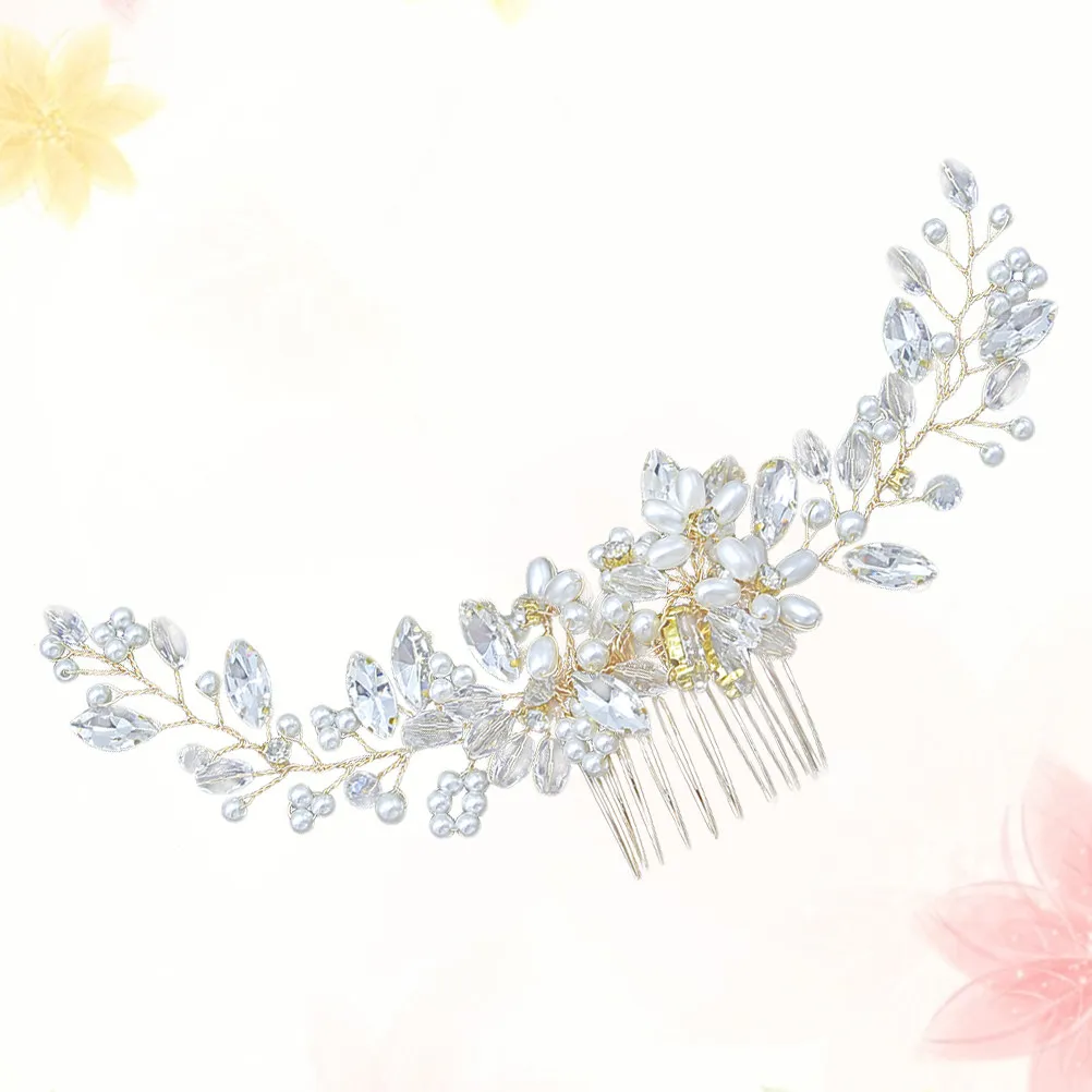 Rhinestone Bridal Hair Comb Artificial Pearl Flower Crystal Leaves Wedding Headpiece Bridesmaid Party Accessory Elegant
Rhinestone Bridal Hair Comb Artificial Pearl Flower Crystal Leaves Wedding Headpiece Bridesmaid Party Accessory Elegant