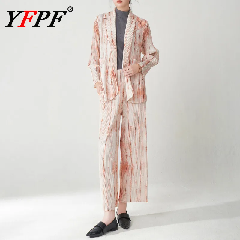 YFPF Miyake плиссированный офисный женский осенний новый женский комплект, модный пиджак с принтом, пальто + длинные брюки, универсальная одежда 2025 г.
YFPF Miyake плиссированный офисный женский осенний новый женский комплект, модный пиджак с принтом, пальто + длинные брюки, универсальная одежда 2025 г.