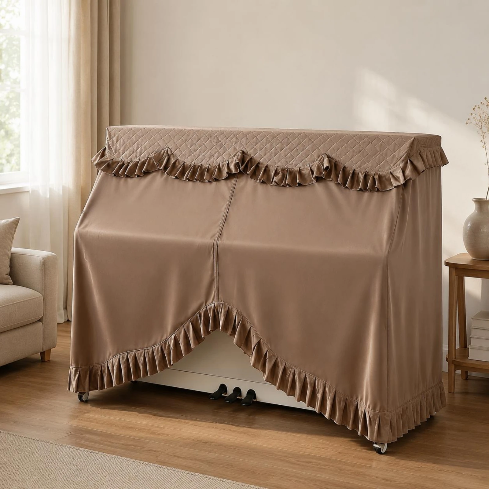 Upright Piano Dust Cover Full Coverage Upright Piano Cover Instrument Care Ruffled Trim Music Accessory Brown
Upright Piano Dust Cover Full Coverage Upright Piano Cover Instrument Care Ruffled Trim Music Accessory Brown