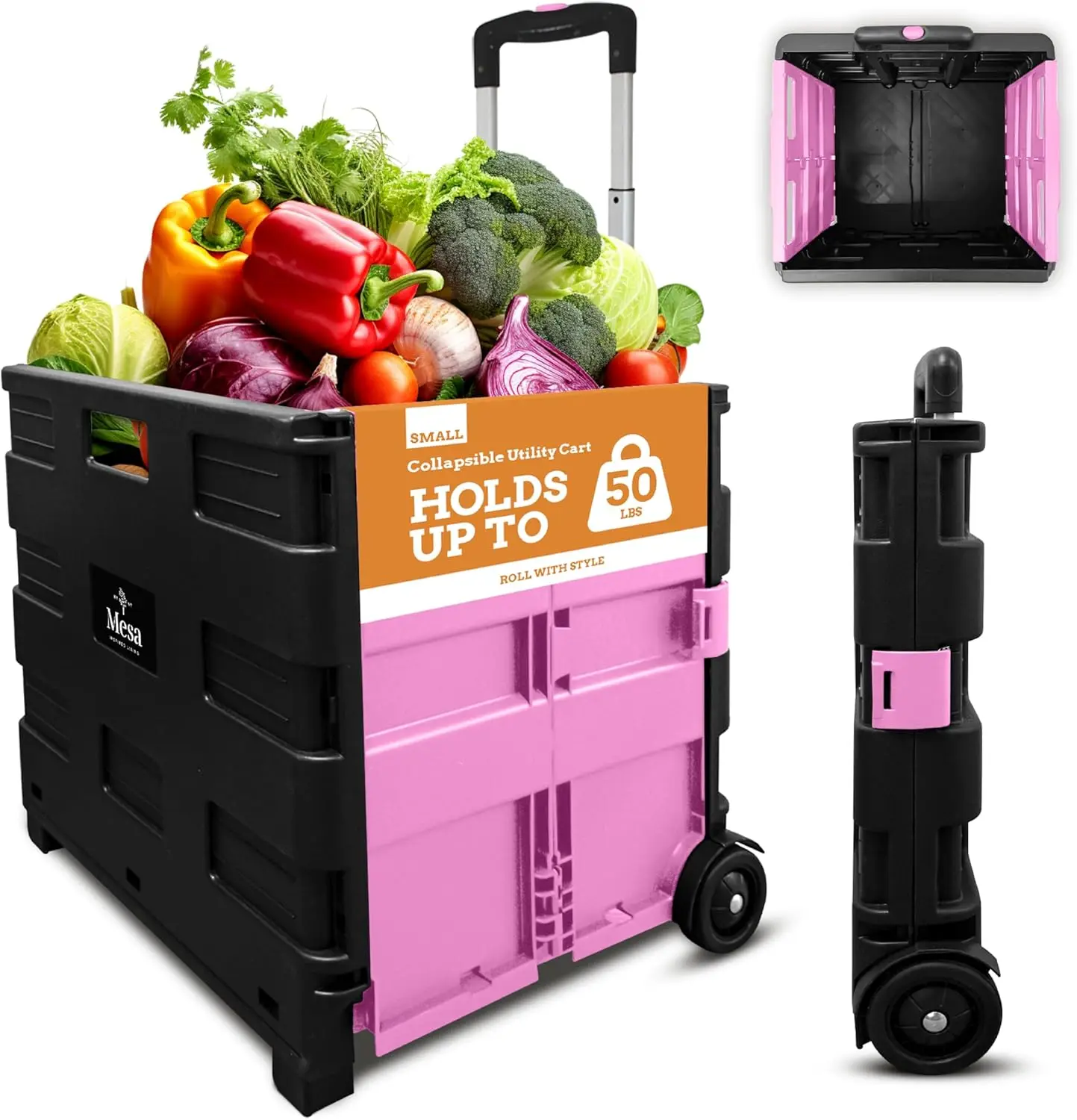 Ультратонкая складная тележка для хранения на колесиках с телескопической ручкой для дома, сада, покупок, офиса - розовая и черная
Ультратонкая складная тележка для хранения на колесиках с телескопической ручкой для дома, сада, покупок, офиса - розовая и черная