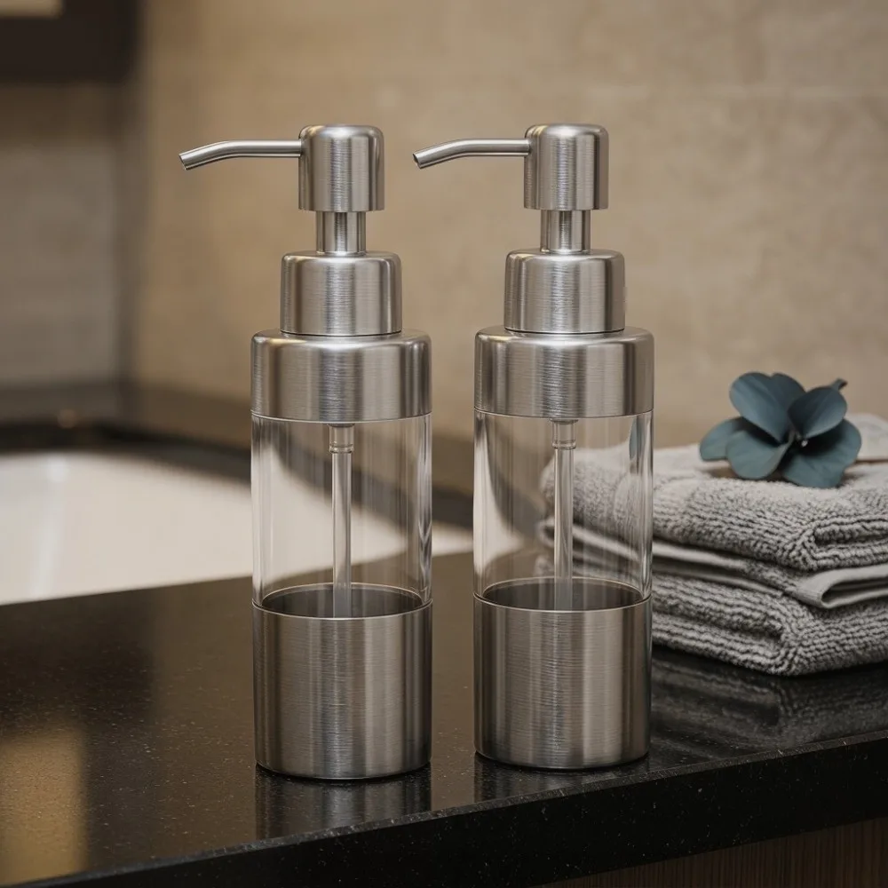 Stainless Steel ABS Soap Dispenser Silver Refillable Lotion Dispenser Wear Resistant with Pump Liquid Soap Dispenser
Stainless Steel ABS Soap Dispenser Silver Refillable Lotion Dispenser Wear Resistant with Pump Liquid Soap Dispenser