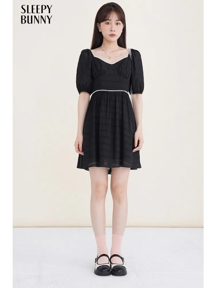 Vintage Black Dress for Women Sweet Lolita Style High Waist Puff Sleeve Midi Dress Japanese Soft Girl Outfit Summer Daily Look
Vintage Black Dress for Women Sweet Lolita Style High Waist Puff Sleeve Midi Dress Japanese Soft Girl Outfit Summer Daily Look